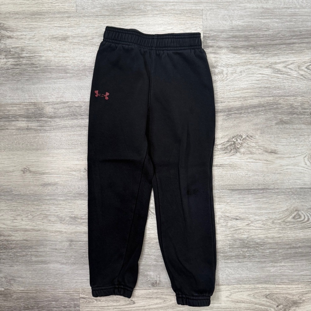 Under Armour Kids Black Fleece Jogger Sweatpants Size 6 Athletic Wear‎